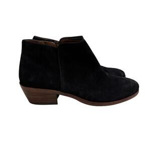 Sam Edelman Women Size 6 Black Suede Side Zip Casual Preppy Ankle Bootie Boots